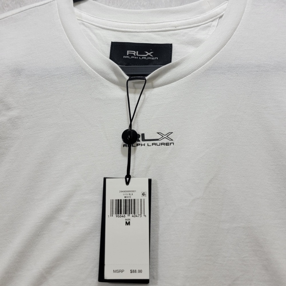 NWT! RLX Ralph Lauren Womens White Cropped T-Shirt Medium Atleisure Activewear